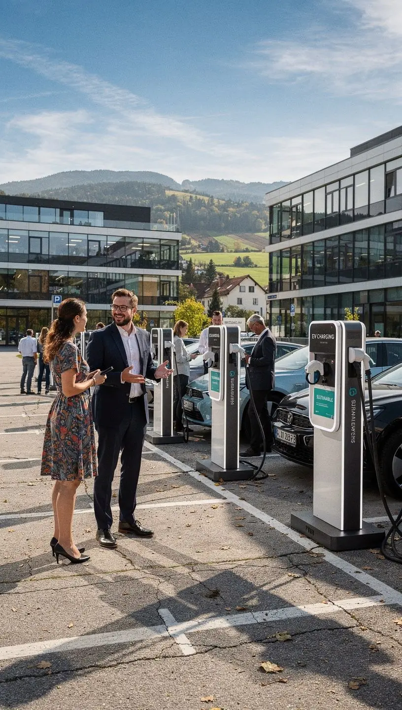 Grafik eines Unternehmens, das nachhaltige Mobilitätslösungen anbietet